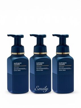 NEW 3X Bath & Body Works MAHOGANY COCONUT Luxe Foam Hand Soap Collection Bundle